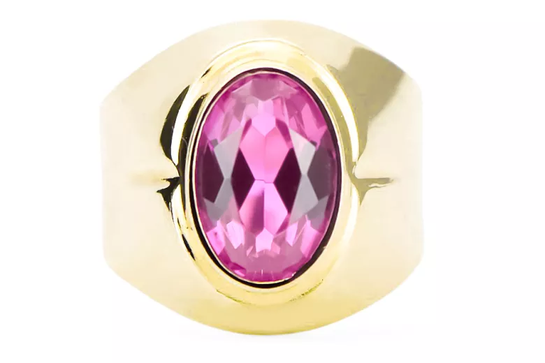 Ametyst 14k żółte złoto Pierścionek Klasyczny Vintage vrc296y